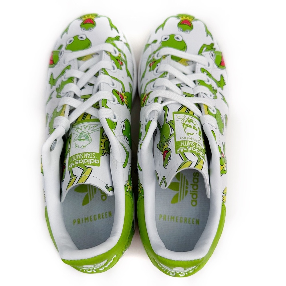Adidas Stan Smith Disney Muppets Kermit the Frog Sneaker Kids Size 3.5 Shoes - Picture 5 of 11
